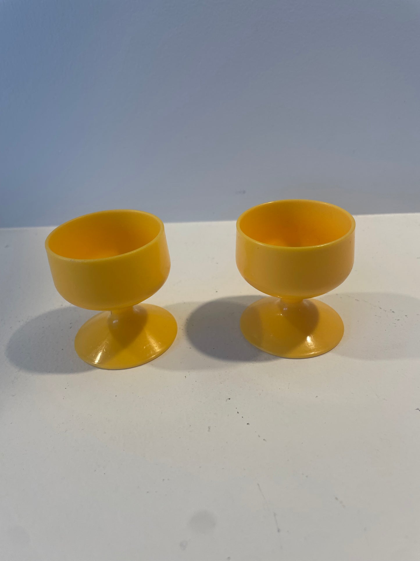 Vintage Yellow plastic Egg Cups