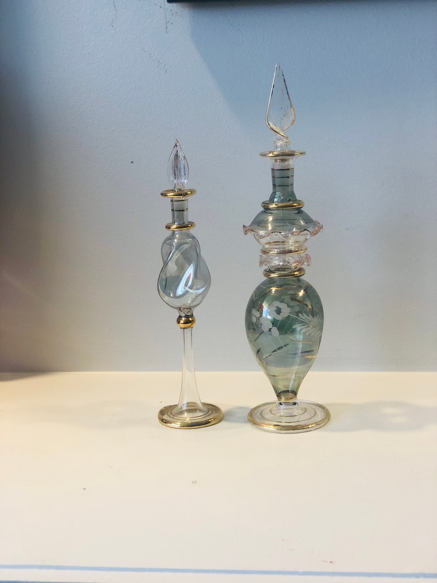 Two Venetian Glass Perfume Bottles