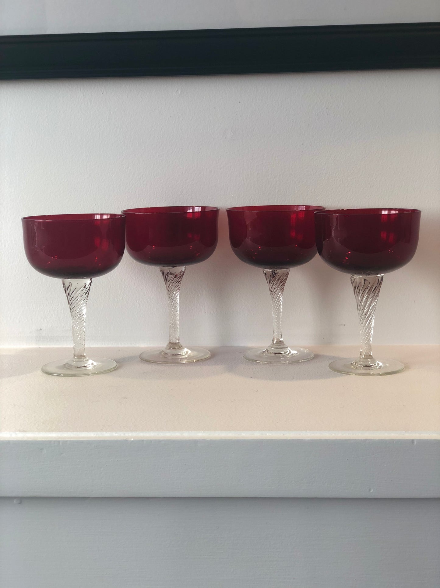 Set of 4 Deep Red Wine Goblets