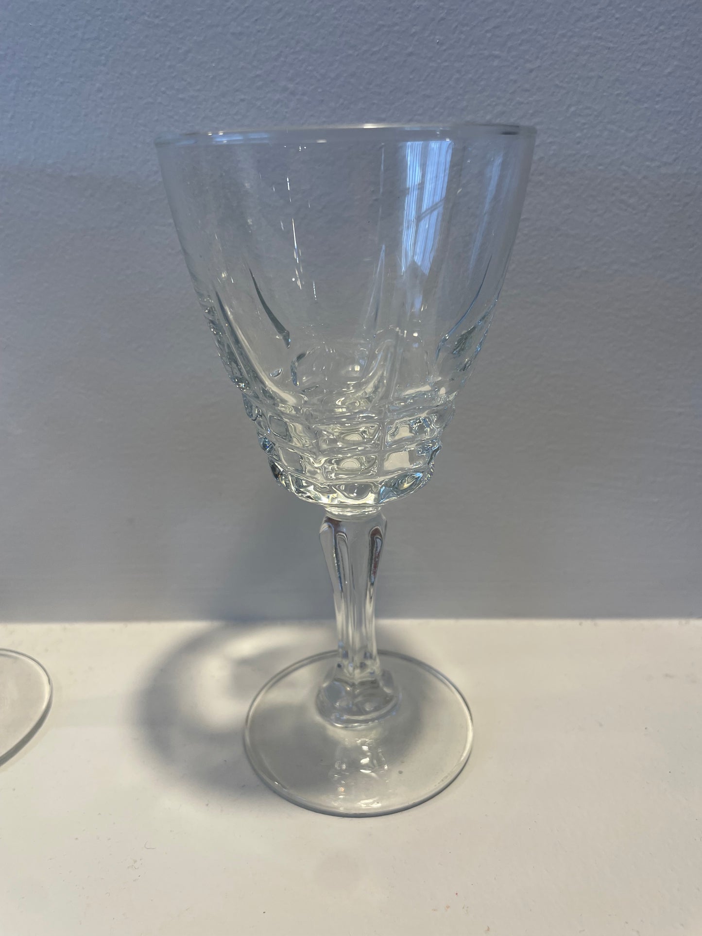 3 Crystal Wine Glasses