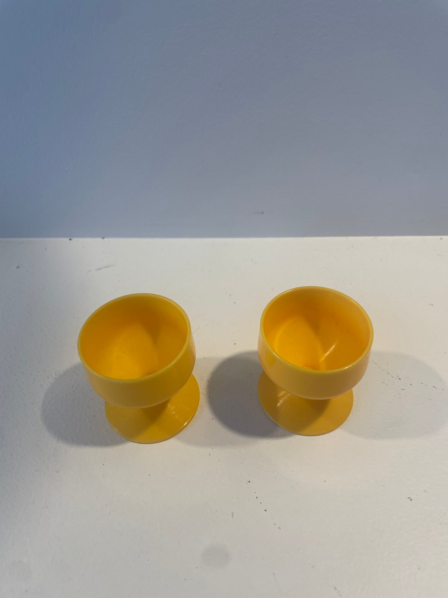 Vintage Yellow plastic Egg Cups