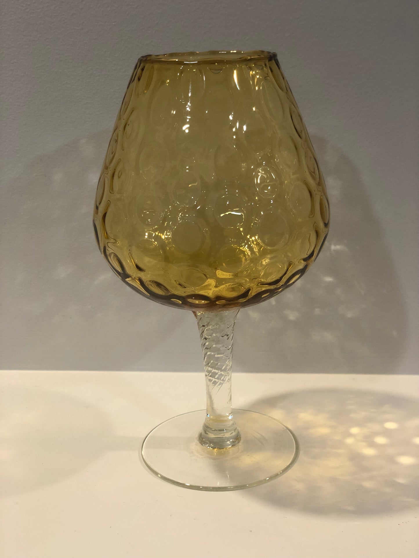 Amber Textured Glass Balloon Vase