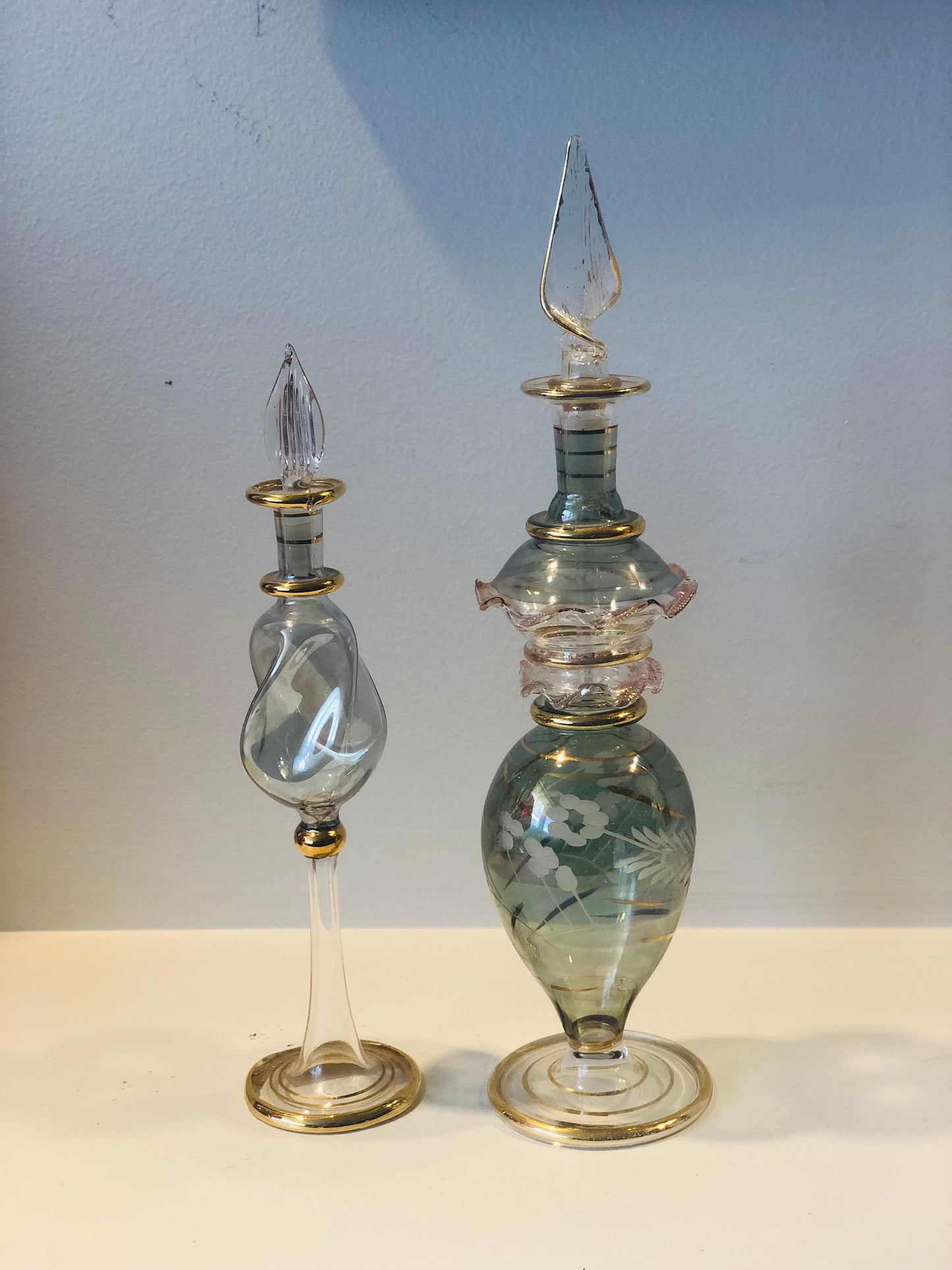 Two Venetian Glass Perfume Bottles