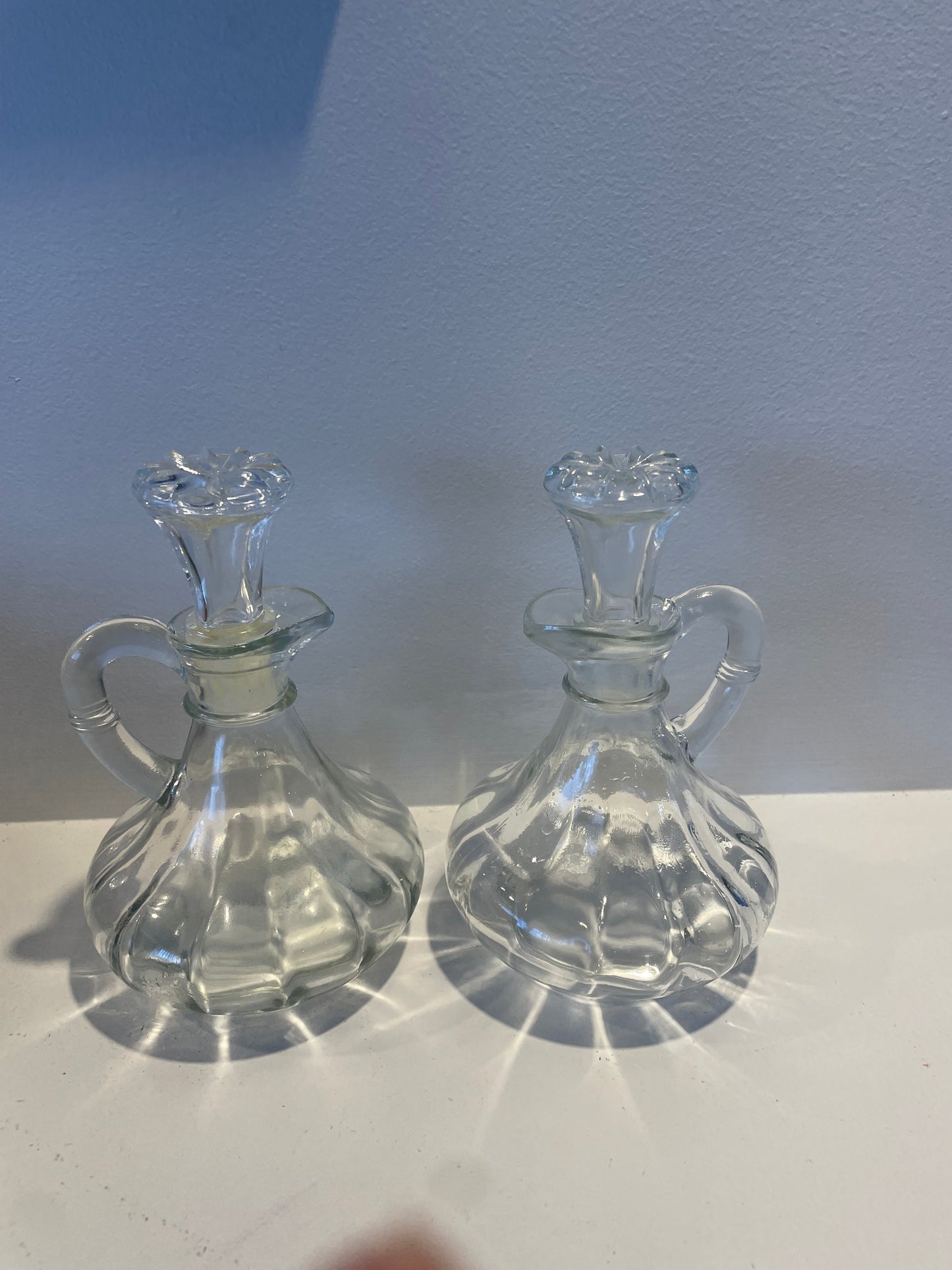 2 glass table jugs
