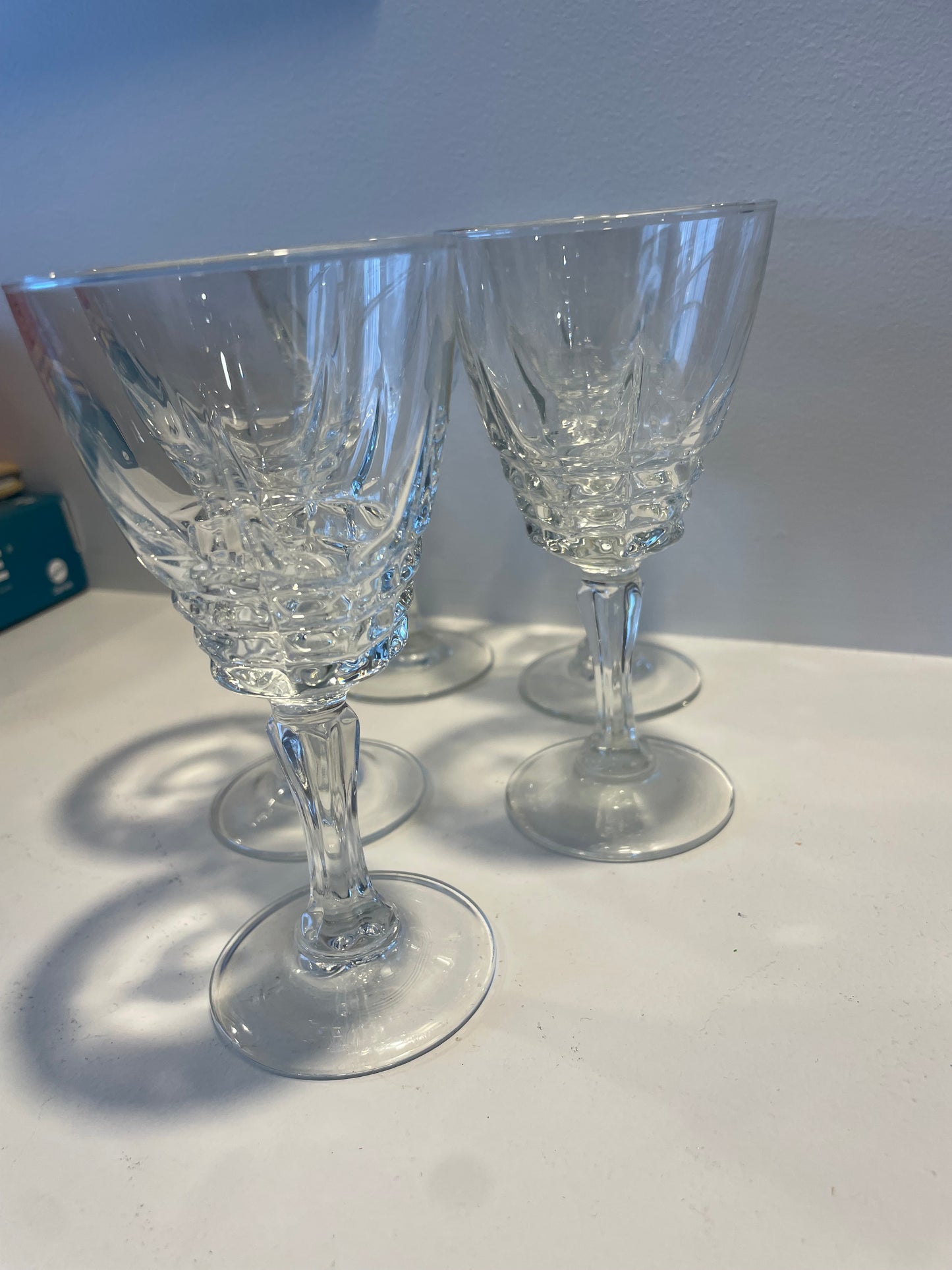 3 Crystal Wine Glasses