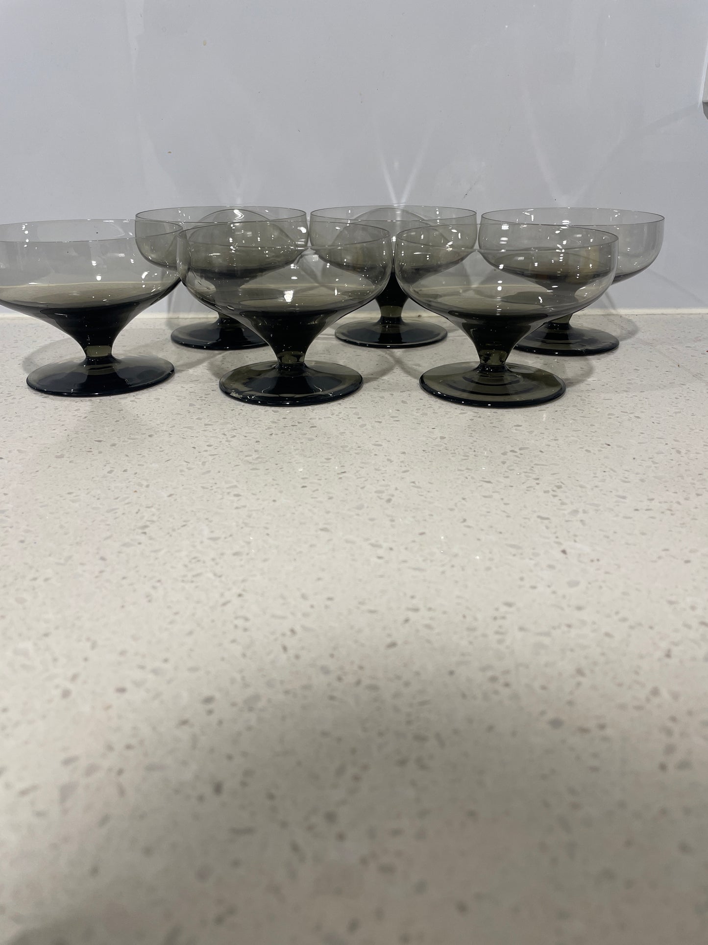 6 Smoked Black Champagne coupes