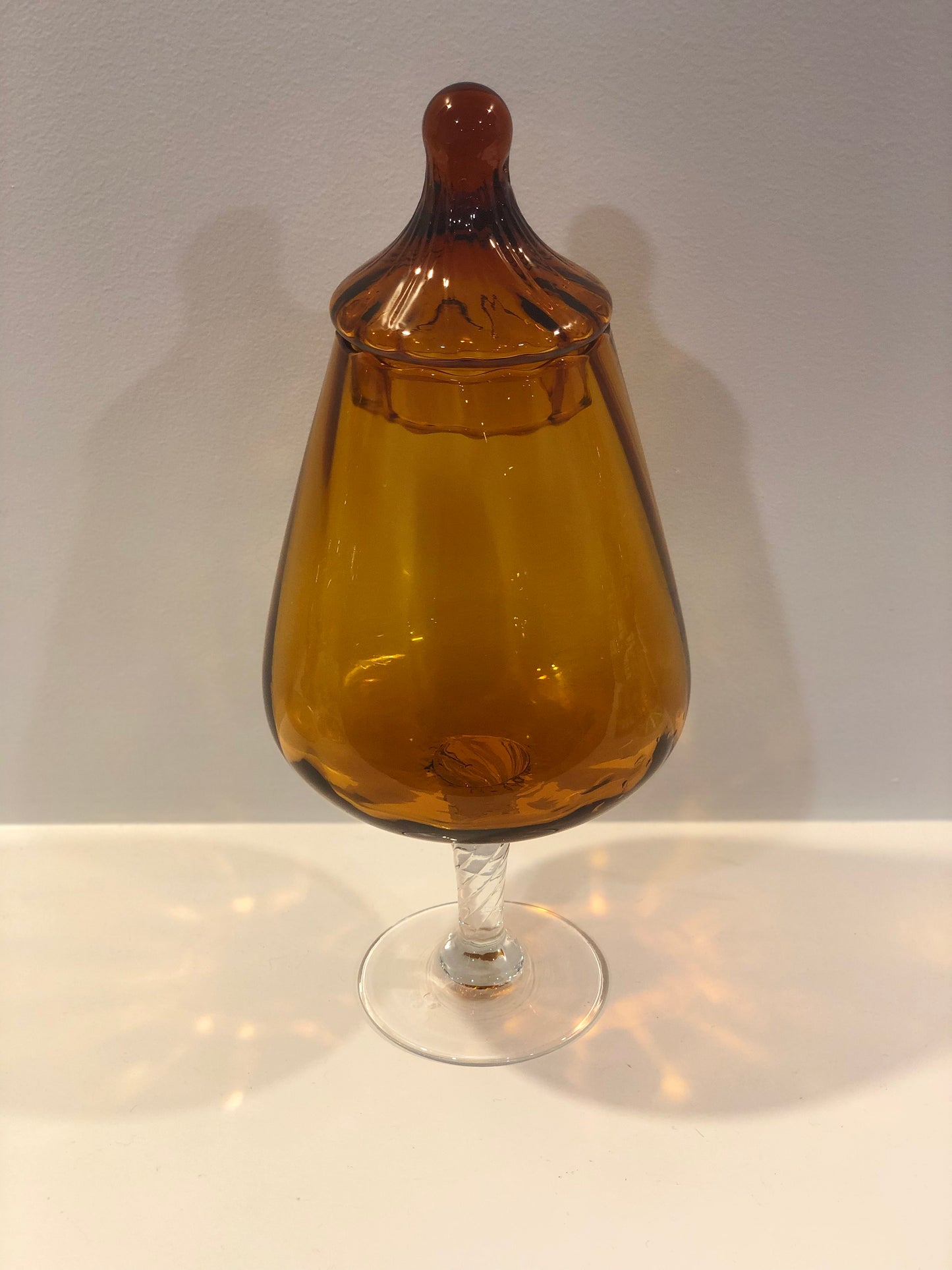 Tall lidded deep Gold Candy Jar