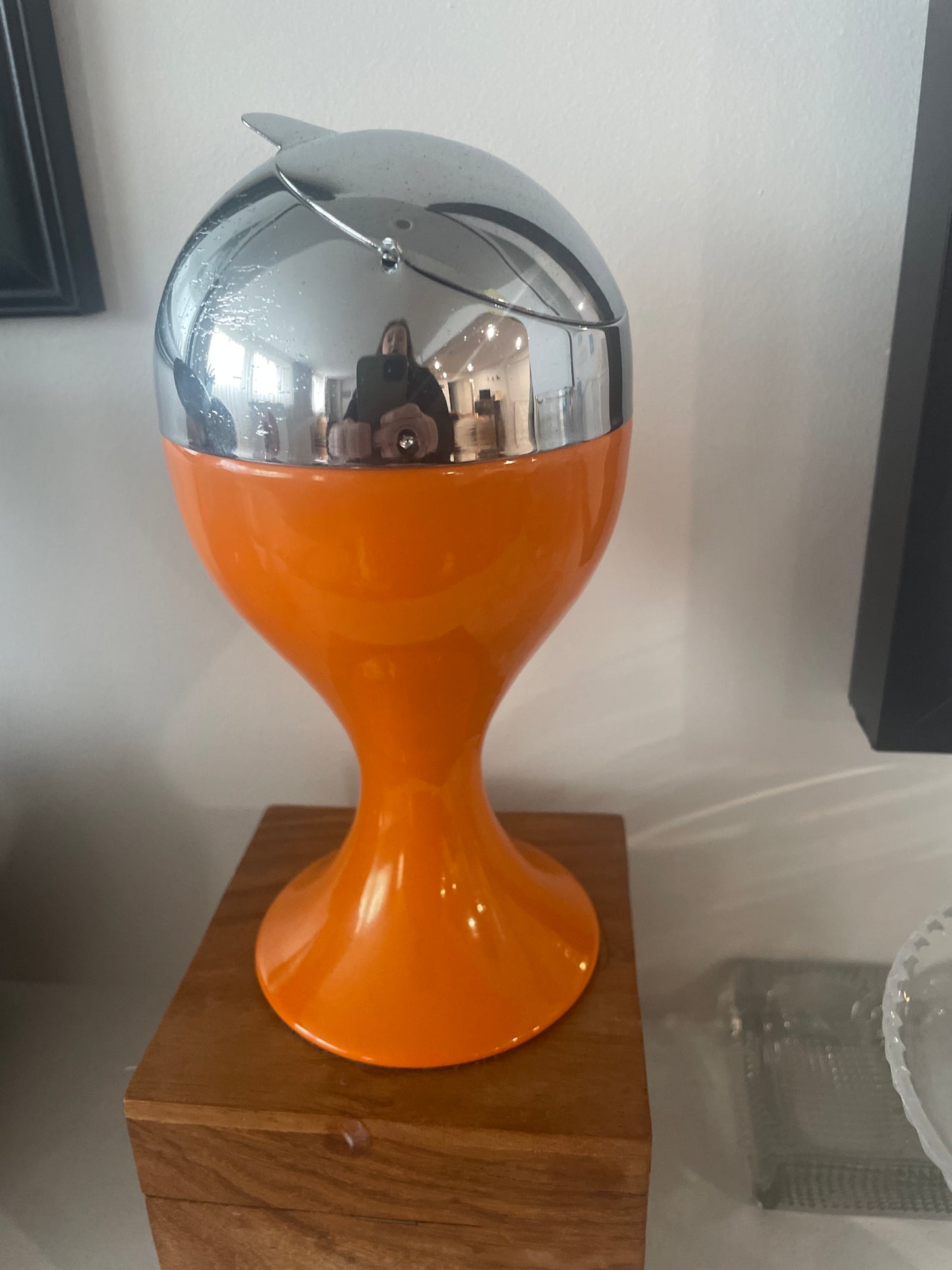 1970’s Orange And Chrime Ashtray