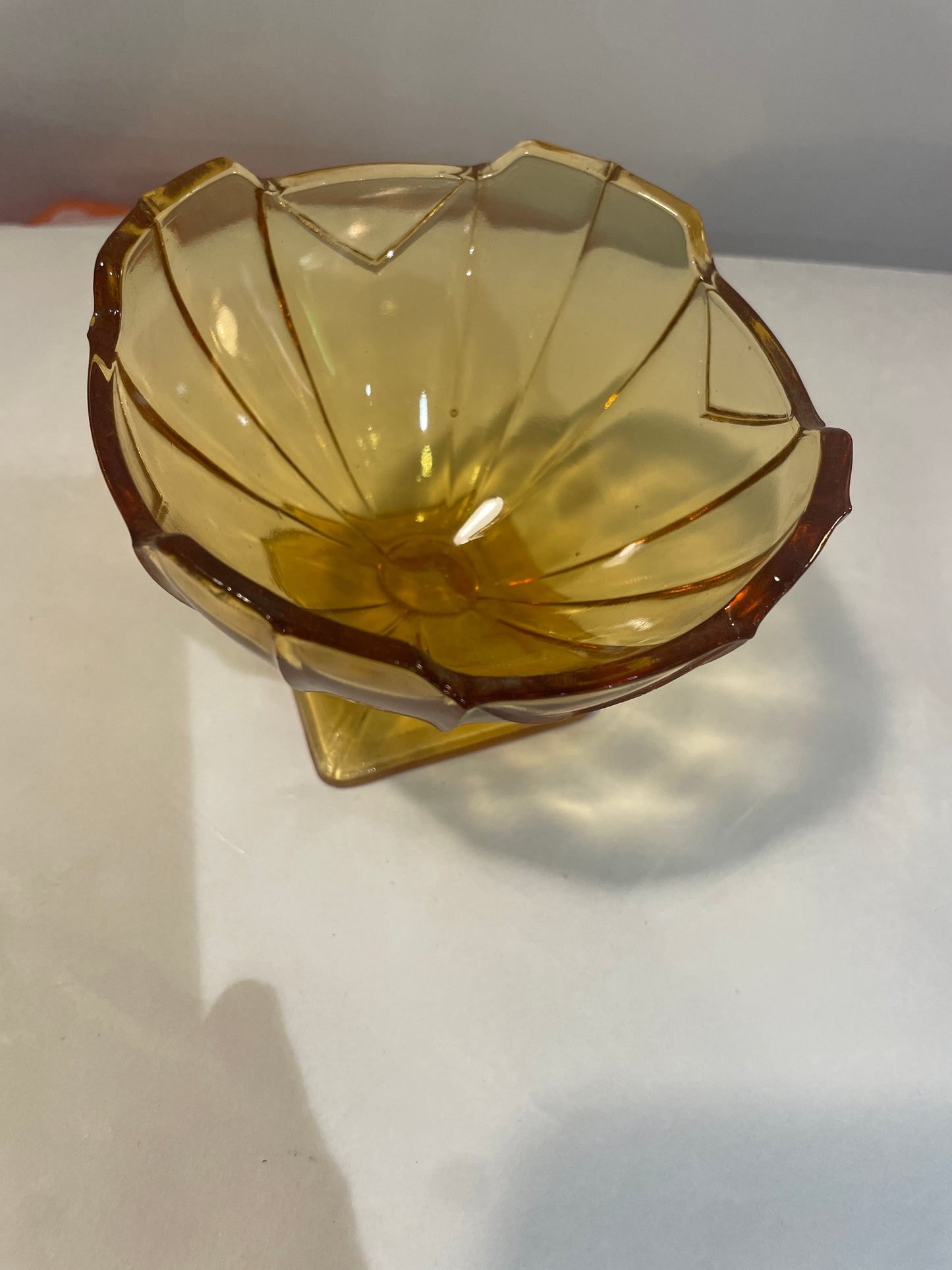 Amber Depression Glass Bowl