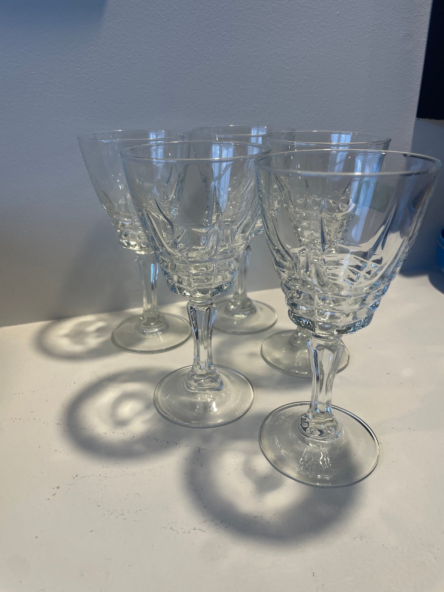 3 Crystal Wine Glasses