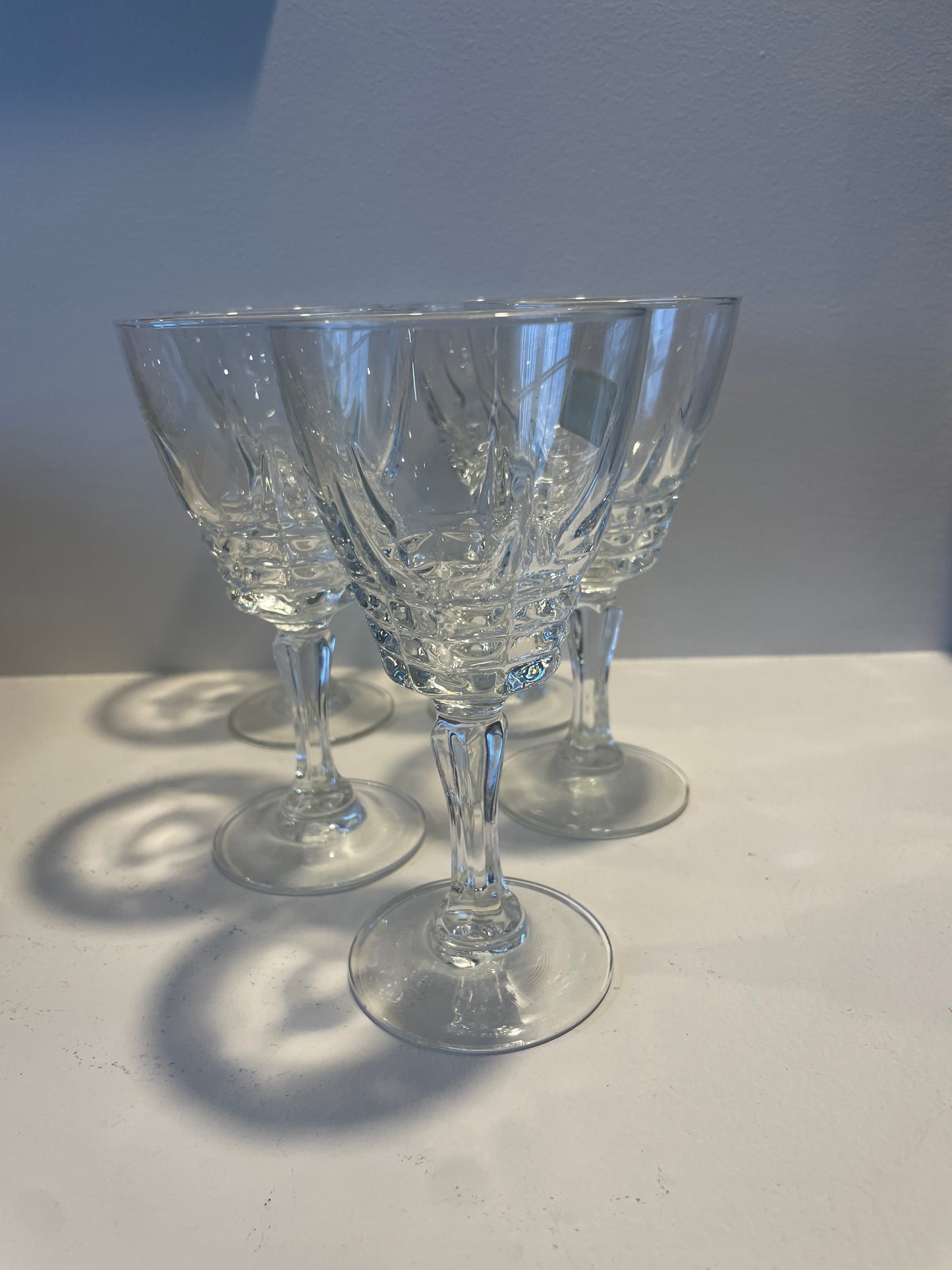 3 Crystal Wine Glasses