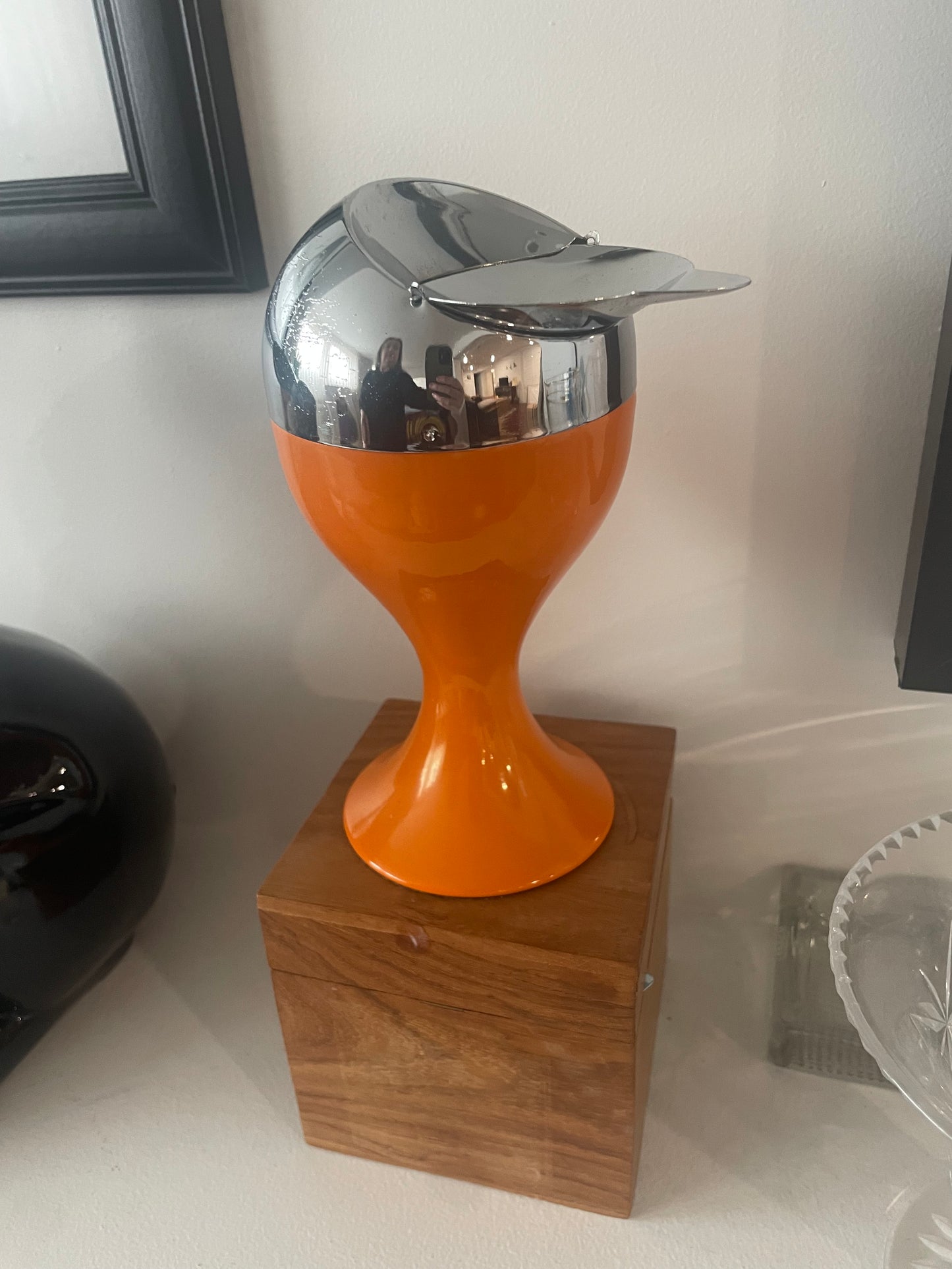 1970’s Orange And Chrime Ashtray