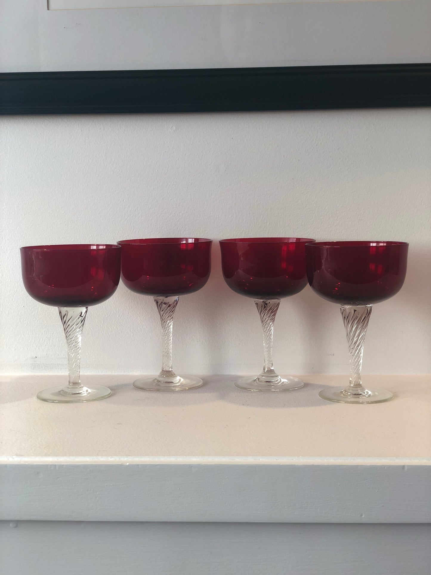 Set of 4 Deep Red Wine Goblets