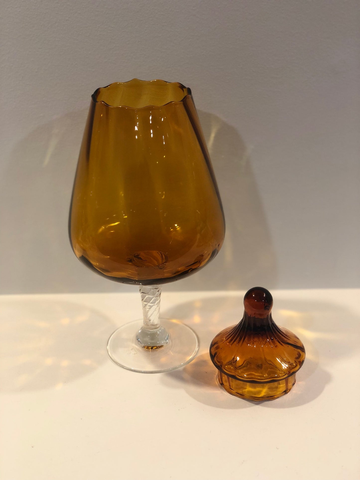 Tall lidded deep Gold Candy Jar