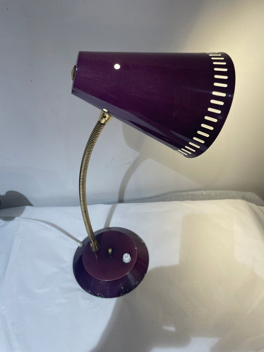 Vintage Purple Metal Gooseneck Light