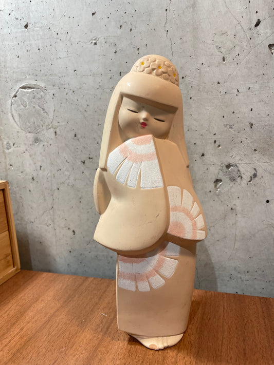 Vintage Plaster Kokeshi Doll