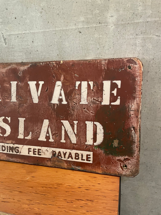 Private Island Wooden Sign