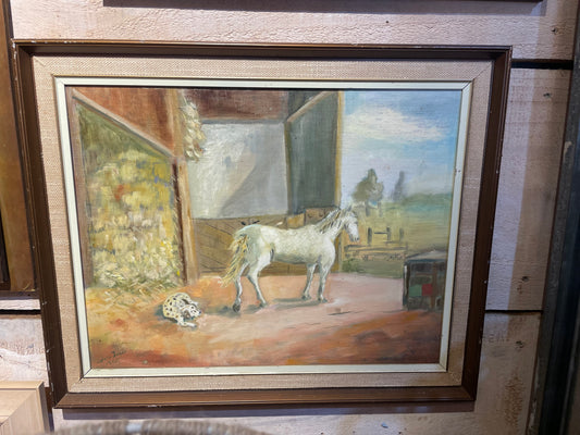 Horse and a Dalmatian Oil Painting