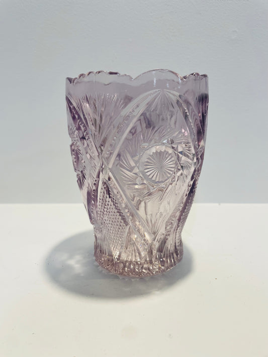 French Pressed Glass Vase