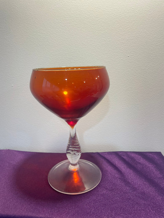 Red Stemmed glass vase