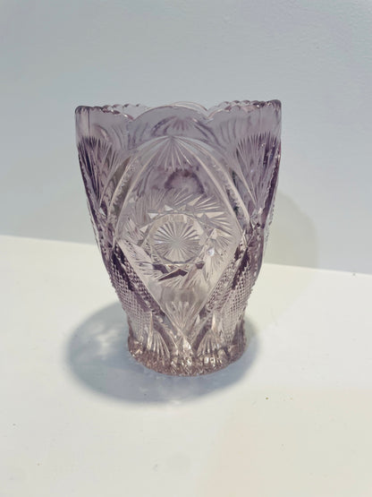 French Pressed Glass Vase