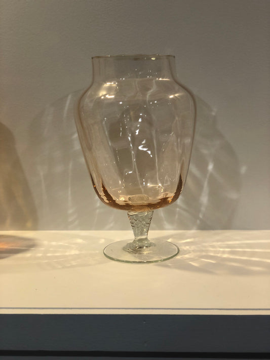Large wide Bodied blush pink vase