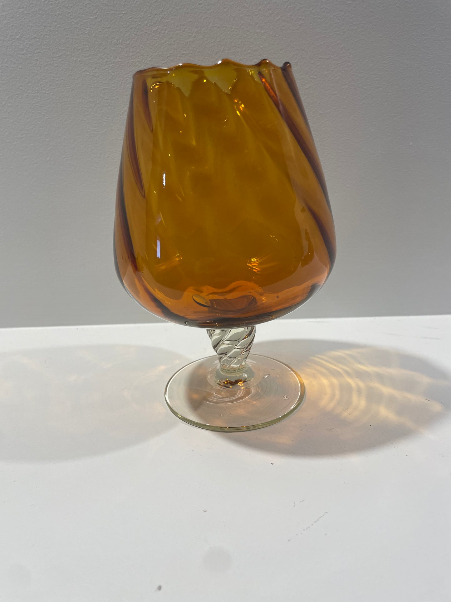 Amber Balloon Glass Vase