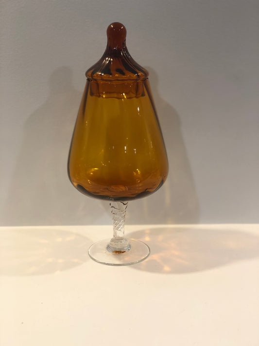 Tall lidded deep Gold Candy Jar