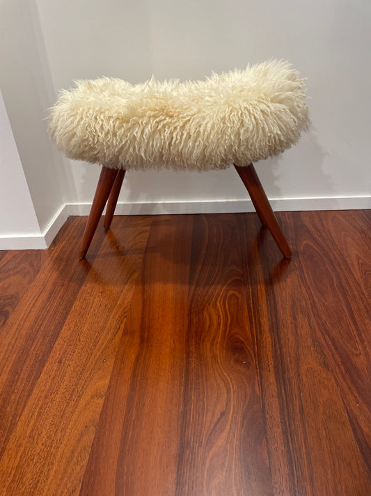 Fluffy Mid Century Bedroom Stool