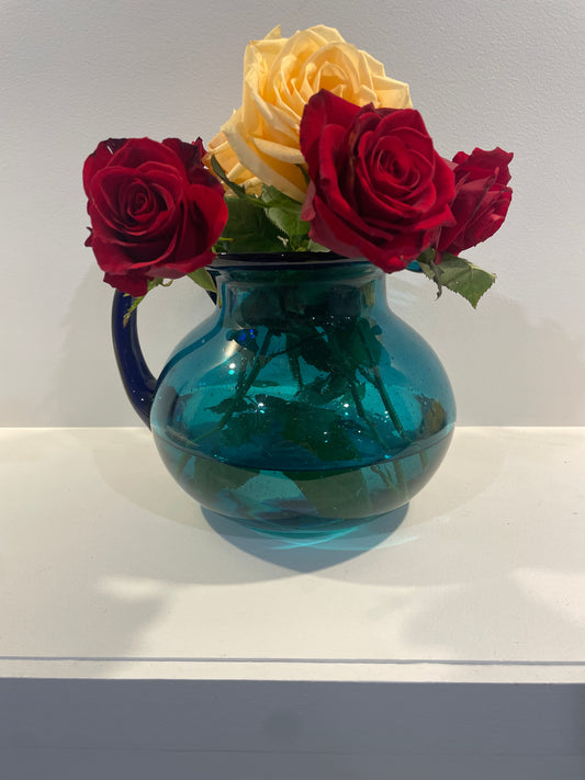 Large Blue Recycled Glass Jug