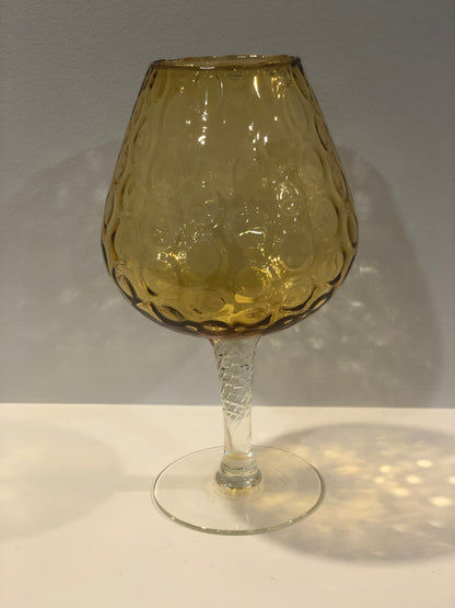 Amber Textured Glass Balloon Vase