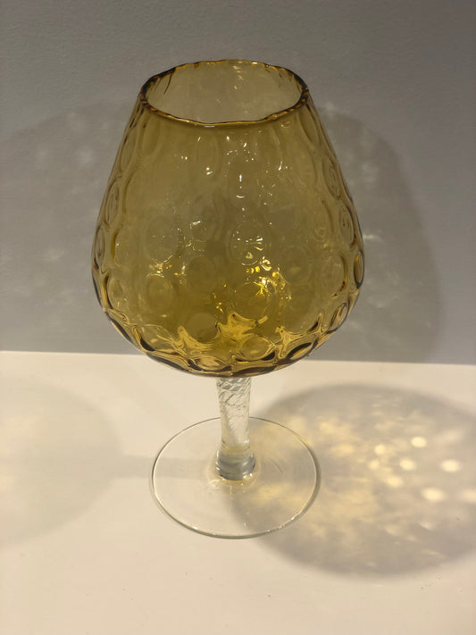 Amber Textured Glass Balloon Vase