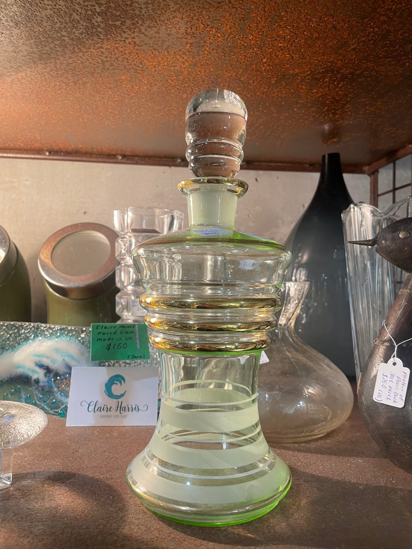 Green Glass Decanter