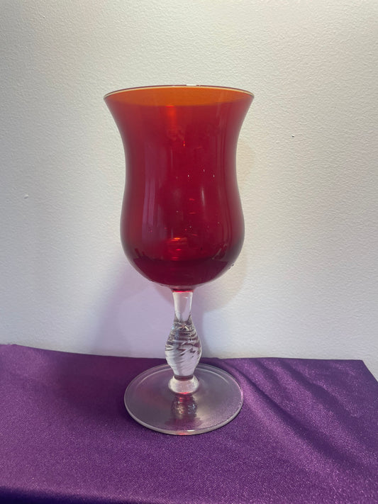 Deep Red Glass Vase