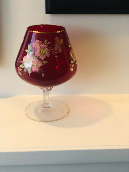 Large Red Venetian Glass Balloon Vase