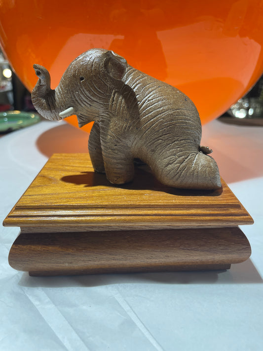 Wooden Box with Elephant