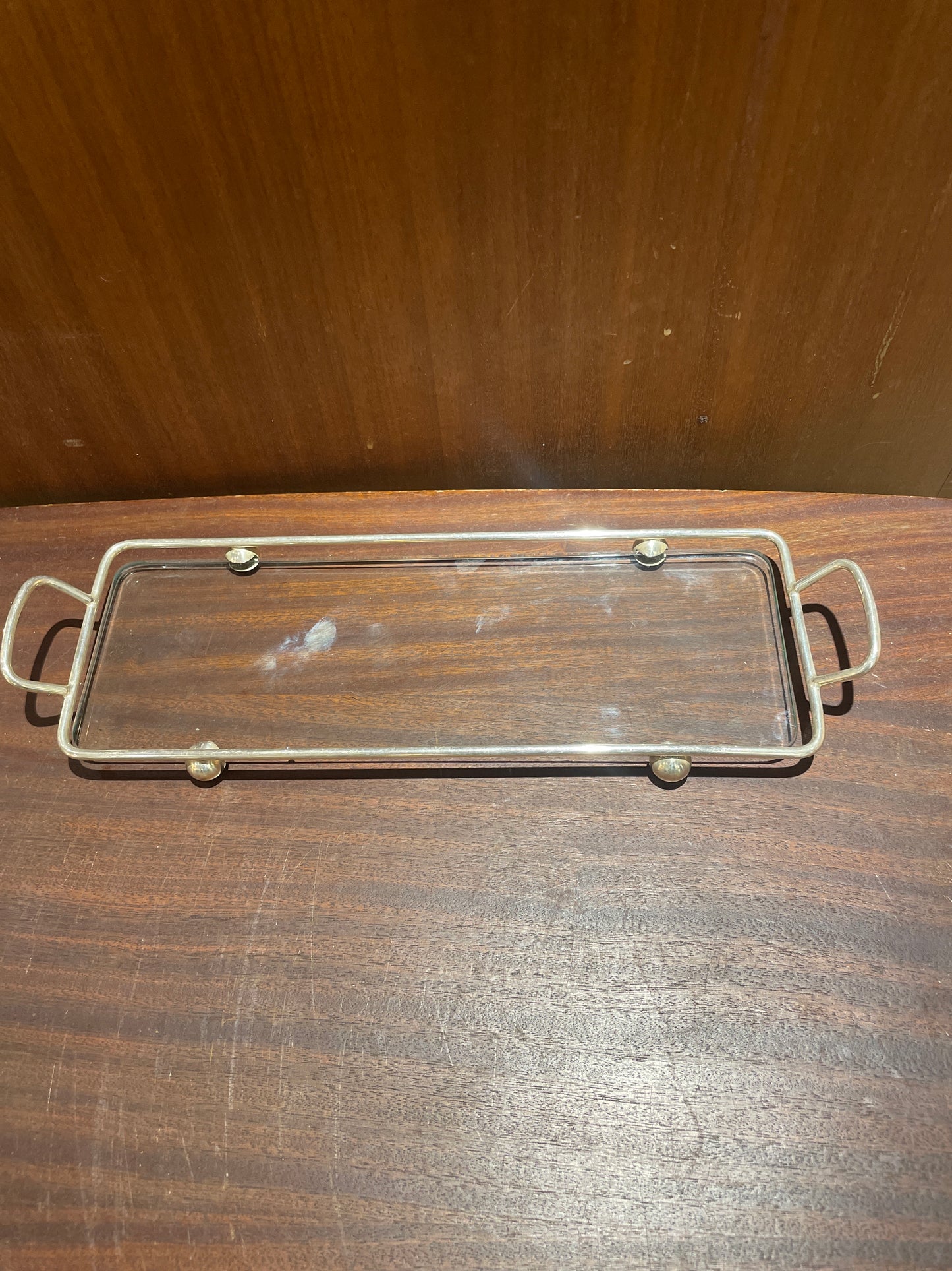 Glass and Chrome Serving dish