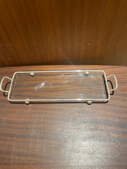 Glass and Chrome Serving dish