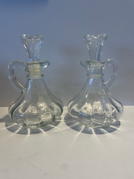 2 glass table jugs