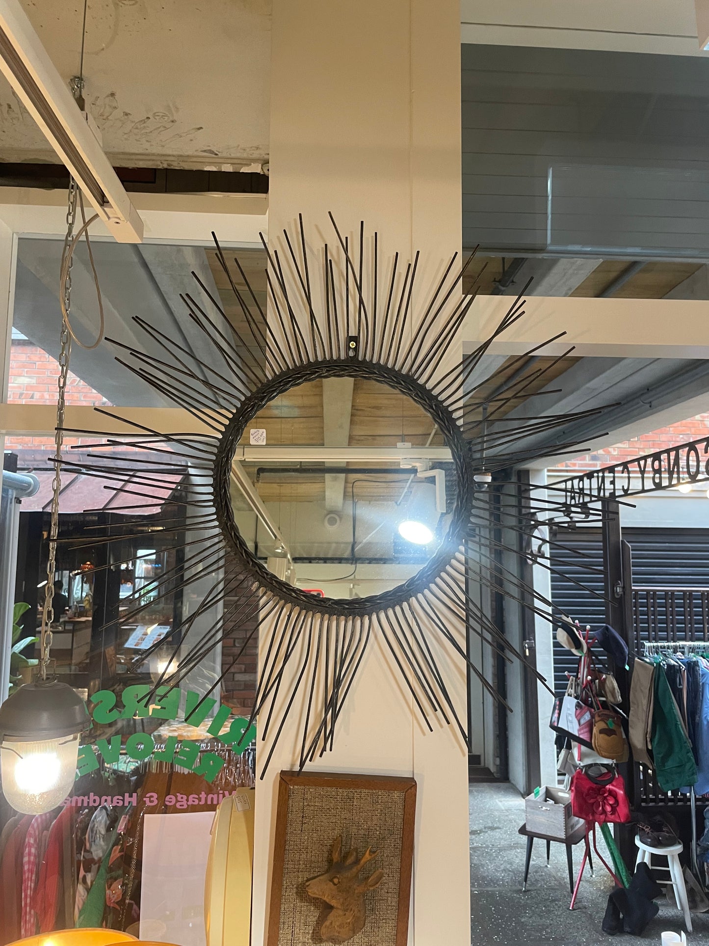 Brutalist Metal Round Mirror