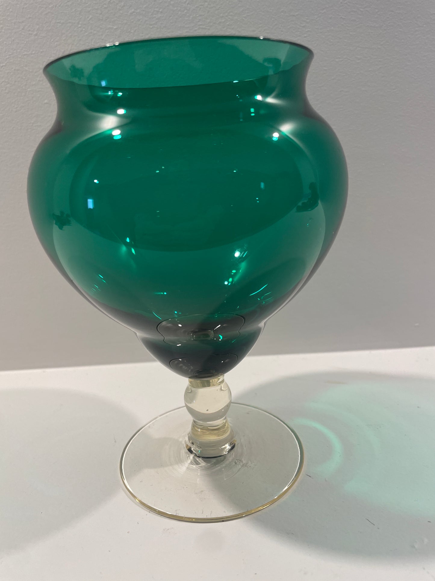 Green Balloon Glass Vase