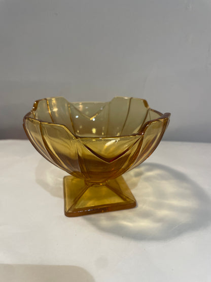 Amber Depression Glass Bowl