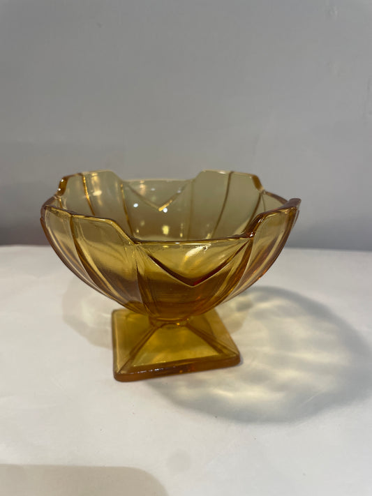 Amber Depression Glass Bowl