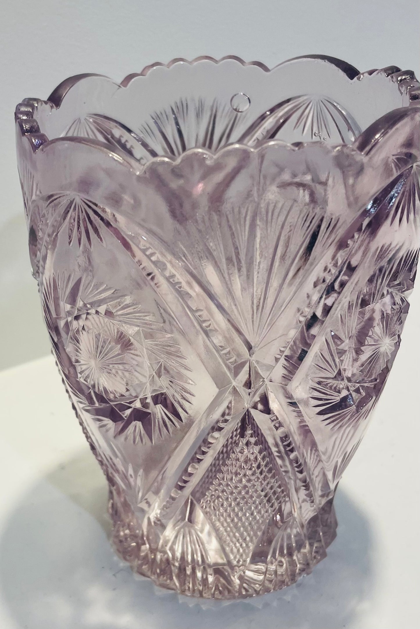 French Pressed Glass Vase