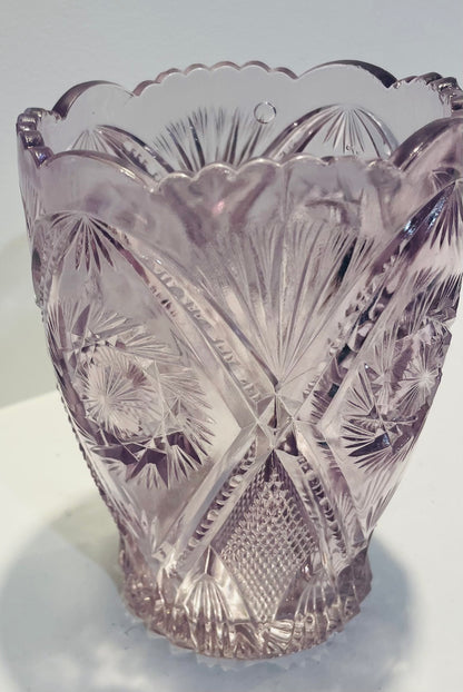 French Pressed Glass Vase