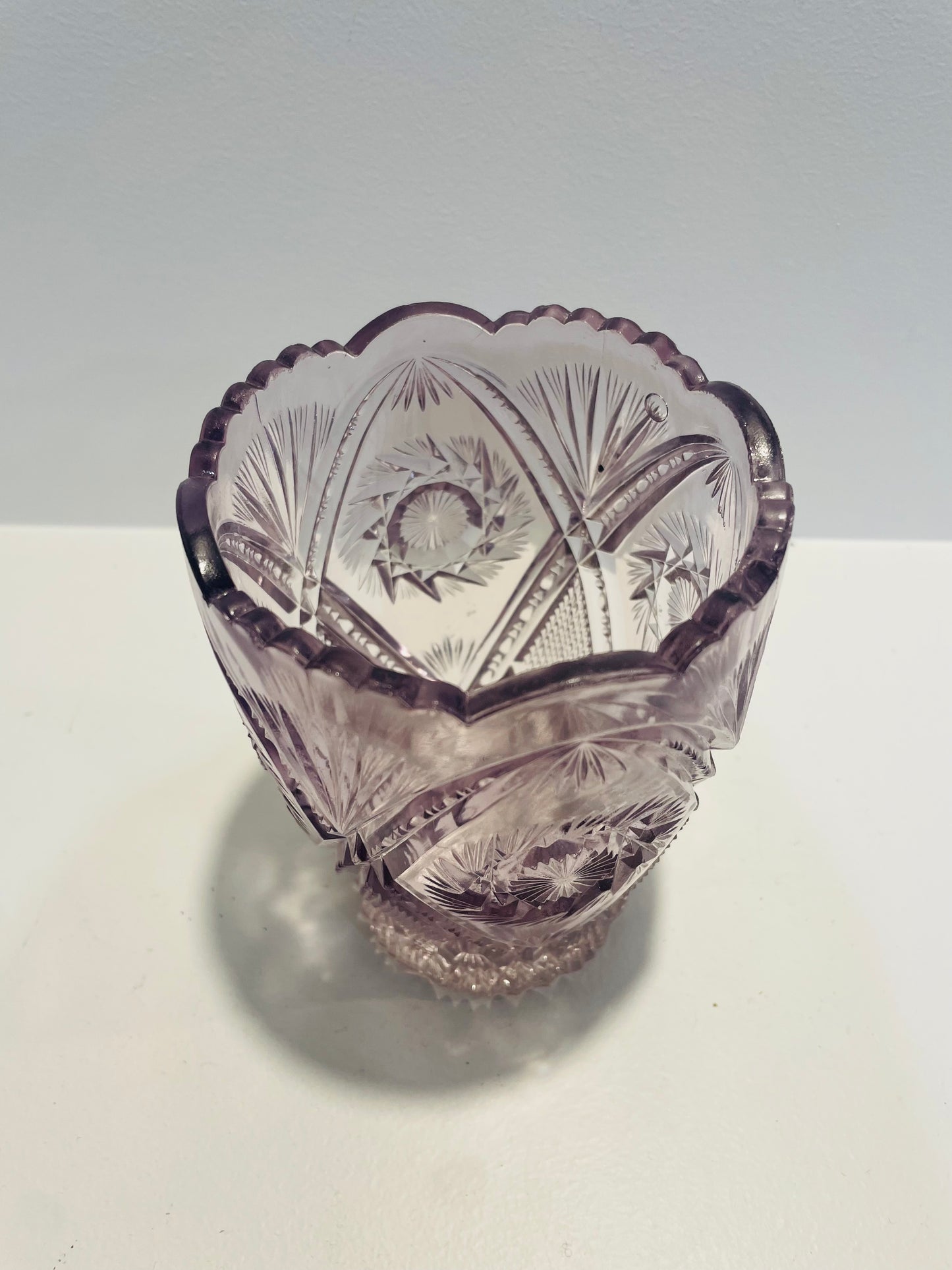 French Pressed Glass Vase