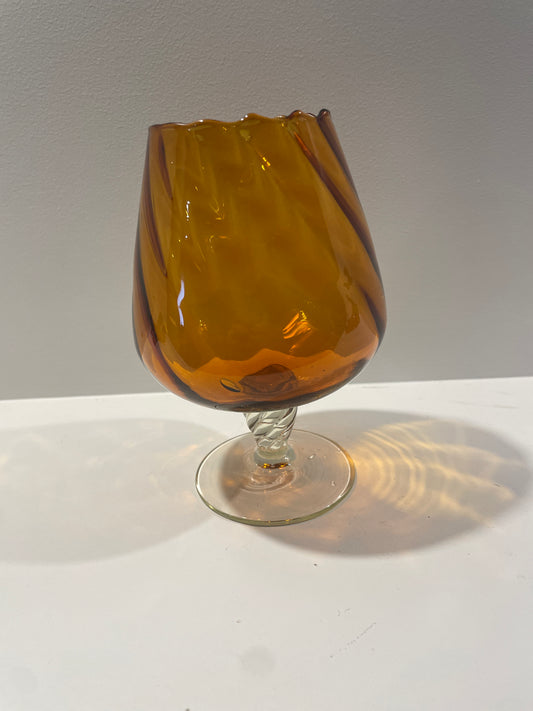 Amber Balloon Glass Vase