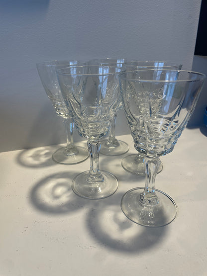 3 Crystal Wine Glasses