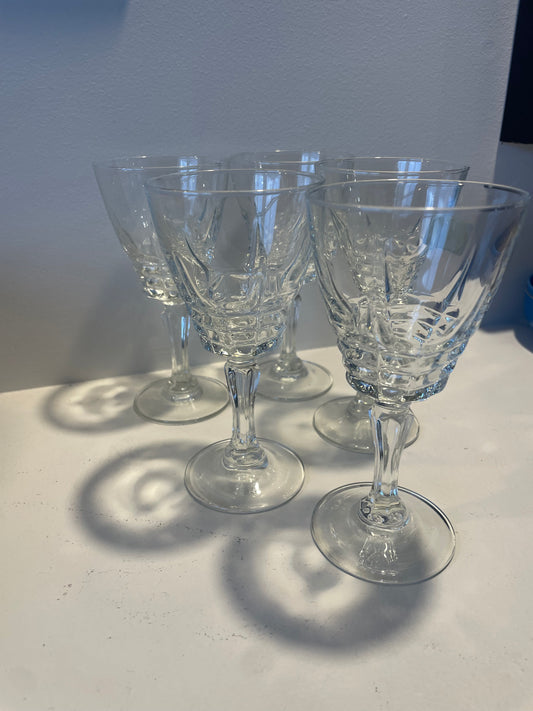 3 Crystal Wine Glasses