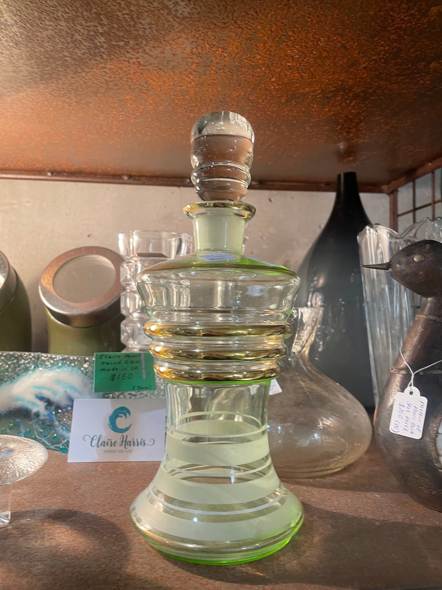 Green Glass Decanter